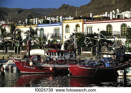 Spain, Canary Islands, Gran Canaria, Puerto Mogan, harbour View Large Photo Image Stock Photo - Spain, Canary Islands, Gran Canaria, Puerto Mogan, harbour. Fotosearch