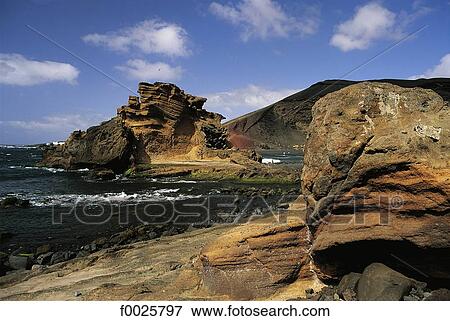 Spain, Canary Islands, Lanzarote, El Golfo View Large Photo Image Stock Photo - Spain, Canary Islands, Lanzarote, El Golfo. Fotosearch