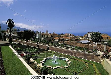 Spain, Canary Islands, Tenerife, La Orotava, garden of the Marquess of the Quinta Roja View Large Photo Image Stock Photograph - Spain, Canary Islands, Tenerife, La Orotava, garden of the Marquess of the Quinta Roja. Fotosearch