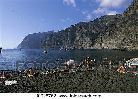 Spain, Canary Islands, Tenerife, Los Gigantes, beach View Large Photo Image Stock Image - Spain, Canary Islands, Tenerife, Los Gigantes, beach. Fotosearch