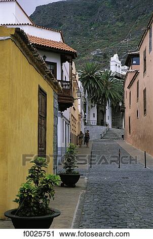 Stock Image - Spain, Canary Islands, Tenerife, Garachico, lane. Fotosearch