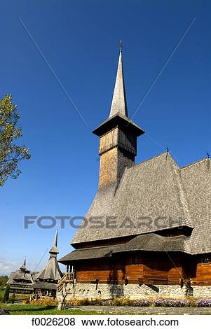 Romania, Maramures, church of Barsana Monastery View Large Photo Image Stock Photo - Romania, Maramures, church of Barsana Monastery. Fotosearch