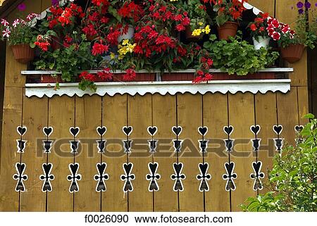 Stock Image - Romania, Moldavia, province of Bukovina, flowery balcony. Fotosearch