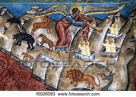 Romania, Moldavia, province of Bukovina, church of Voronet Monastery, fresco of the Last Judgement View Large Photo Image Stock Image - Romania, Moldavia, province of Bukovina, church of Voronet Monastery, fresco of the Last Judgement. Fotosearch