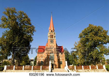 Stock Photograph - Romania, Moldavia, province of Bukovina, near Cacica, Catholic church. Fotosearch