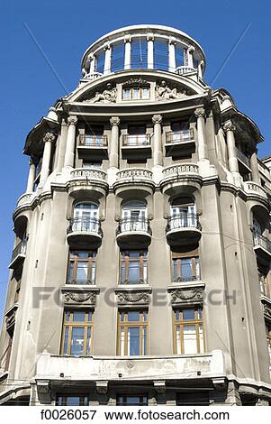 Romania, Muntenia, Bucharest, building facade View Large Photo Image Stock Photo - Romania, Muntenia, Bucharest, building facade. Fotosearch
