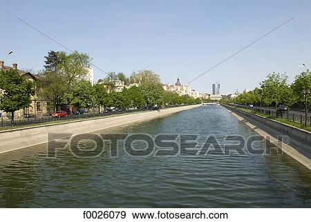 Romania, Muntenia, Bucharest, Dambovita River View Large Photo Image Stock Photo - Romania, Muntenia, Bucharest, Dambovita River. Fotosearch