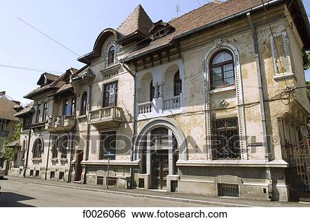 Stock Photograph - Romania, Muntenia, Bucharest, house in the old city. Fotosearch