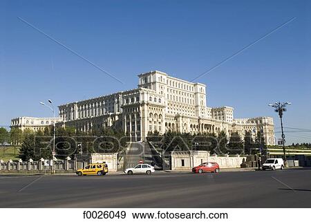 Romania, Muntenia, Bucharest, Palace of the Parliament View Large Photo Image Stock Photo - Romania, Muntenia, Bucharest, Palace of the Parliament. Fotosearch