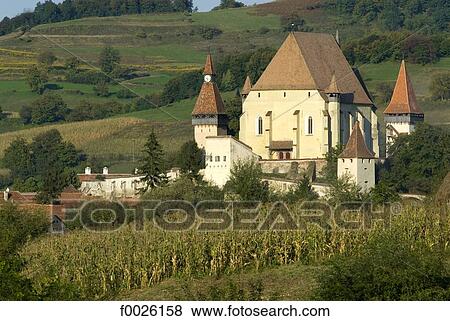 Stock Photo - Romania, Transylvania, church of Biertan citadel. Fotosearch