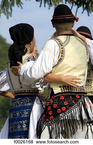 Stock Photo - Romania, Transylvania, Ibanesti, folk dance. Fotosearch