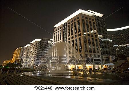 China, Beijing, Dong Cheng district, buildings at night View Large Photo Image Stock Photo - China, Beijing, Dong Cheng district, buildings at night. Fotosearch