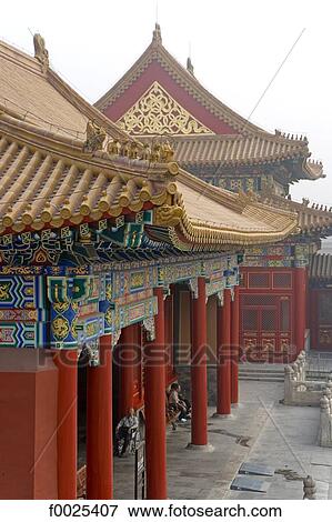 Stock Photo - China, Beijing, Forbidden City, traditional architecture. Fotosearch
