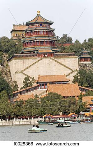 China, Beijing, Summer Palace, Tower of Buddhist Incense overhanging the Kunming Lake View Large Photo Image Stock Photograph - China, Beijing, Summer Palace, Tower of Buddhist Incense overhanging the Kunming Lake. Fotosearch
