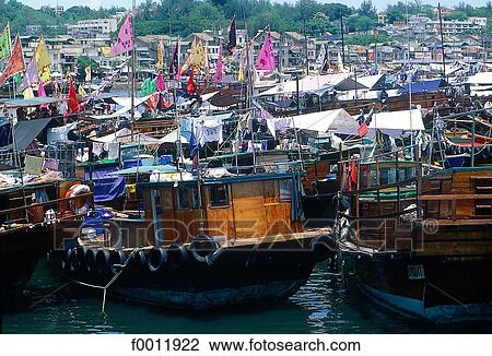 China, Hong Kong, Aberdeen harbour, junks View Large Photo Image Stock Image - China, Hong Kong, Aberdeen harbour, junks. Fotosearch