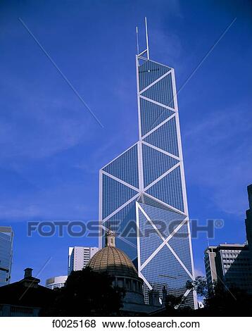 China, Hong Kong, Central District, Bank of China Tower and dome of the Legislative Council Building View Large Photo Image Stock Photo - China, Hong Kong, Central District, Bank of China Tower and dome of the Legislative Council Building. Fotosearch