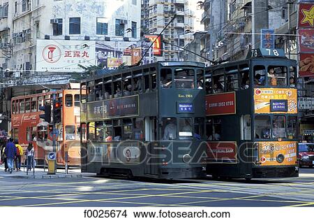China, Hong Kong, Wan Chai District, tramway View Large Photo Image Picture - China, Hong Kong, Wan Chai District, tramway. Fotosearch