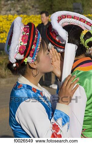 China, Yunnan, Dali, young Bai women View Large Photo Image Stock Photo - China, Yunnan, Dali, young Bai women. Fotosearch