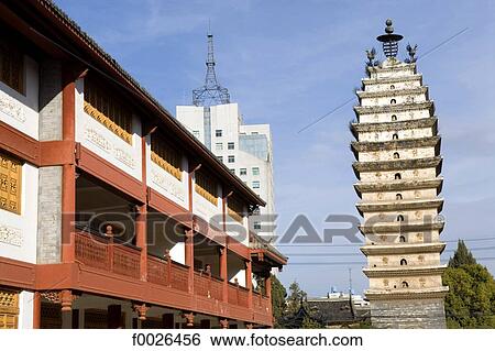 China, Yunnan, Kunming, West Pagoda View Large Photo Image Stock Photograph - China, Yunnan, Kunming, West Pagoda. Fotosearch