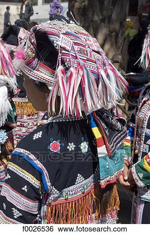 China, Yunnan, Lancang, Aini woman wearing traditional costume View Large Photo Image Stock Photograph - China, Yunnan, Lancang, Aini woman wearing traditional costume. Fotosearch