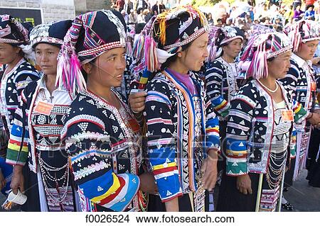 China, Yunnan, Lancang, Aini women wearing traditional costume View Large Photo Image Picture - China, Yunnan, Lancang, Aini women wearing traditional costume. Fotosearch