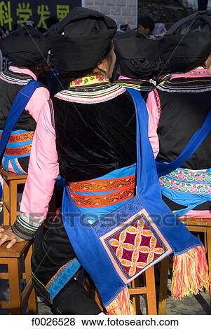 Stock Photo - China, Yunnan, Lancang, Lissu woman wearing traditional costume. Fotosearch