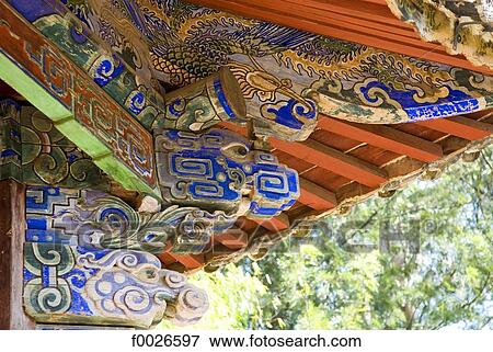 China, Yunnan, Lijiang, black dragon pool Park, temple, close-up of a roof View Large Photo Image Stock Photo - China, Yunnan, Lijiang, black dragon pool Park, temple, close-up of a roof. Fotosearch