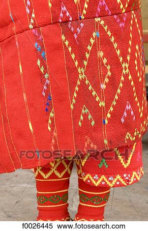 China, Yunnan, near Kunming, Yunnan Nationalities Village, close-up of skirt of Jingpo woman View Large Photo Image Stock Photography - China, Yunnan, near Kunming, Yunnan Nationalities Village, close-up of skirt of Jingpo woman. Fotosearch