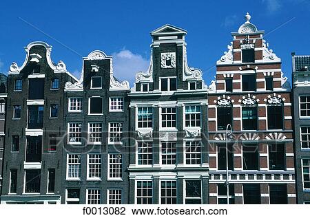 Stock Image - The Netherlands, North Holland, Amsterdam, old facades. Fotosearch