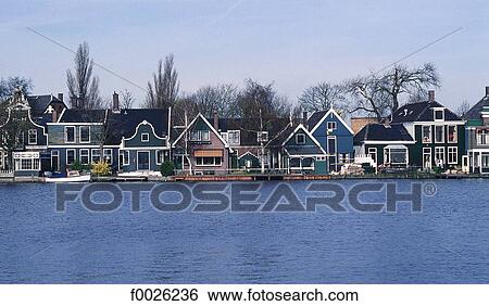 The Netherlands, North Holland, Zaanstad, traditional dwellings View Large Photo Image Stock Photograph - The Netherlands, North Holland, Zaanstad, traditional dwellings. Fotosearch