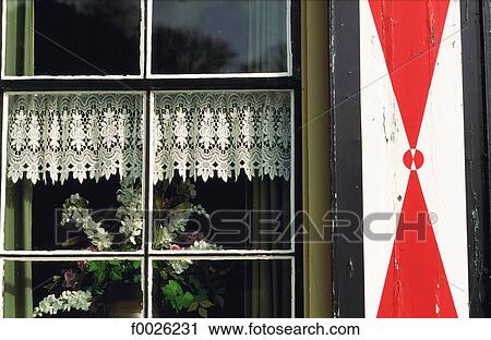 Stock Image - The Netherlands, North Holland, Zaan region, window. Fotosearch