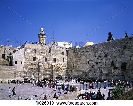 Israel, Jerusalem, Western Wall and glimpse of the Dome of the Rock View Large Photo Image Stock Photo - Israel, Jerusalem, Western Wall and glimpse of the Dome of the Rock. Fotosearch