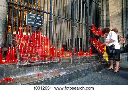 Spain, Barcelona, pilgrims at St Rita church View Large Photo Image Stock Image - Spain, Barcelona, pilgrims at St Rita church. Fotosearch