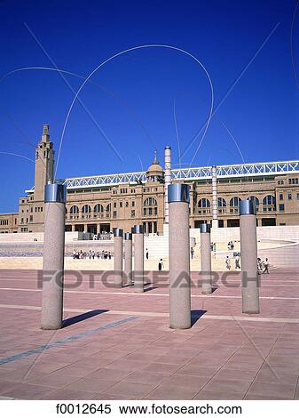 Stock Photography - Spain, Barcelona, the olympic stadium . Fotosearch