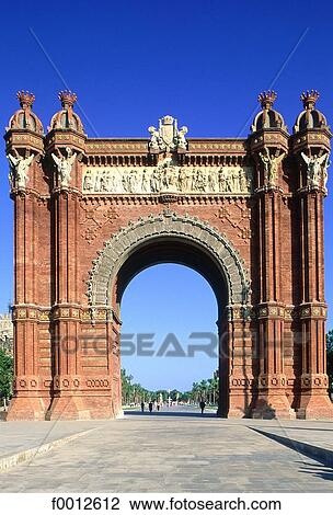 Spain, Barcelona, the triumph arch View Large Photo Image Stock Image - Spain, Barcelona, the triumph arch. Fotosearch