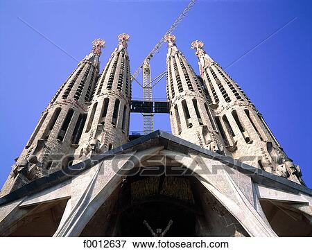 Spain, Barcelona, works on the Sagrada Familia View Large Photo Image Stock Photo - Spain, Barcelona, works on the Sagrada Familia. Fotosearch