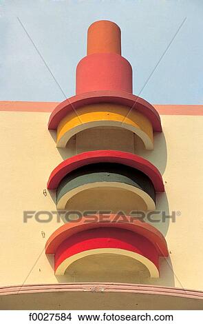 Picture - United States, Florida, Miami Beach, Art Deco detail. Fotosearch