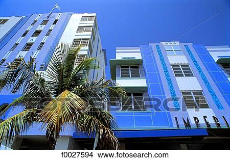 Picture - United States, Florida, Miami Beach, Ocean Drive, Art Deco buildings. Fotosearch