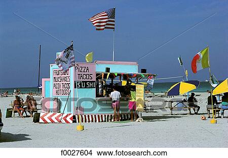 Picture - United States, Florida, Miami Beach, beach bar. Fotosearch