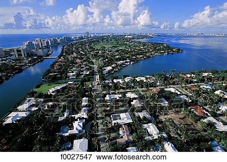 Stock Photo - United States, Florida, Miami beach, aerial view. Fotosearch