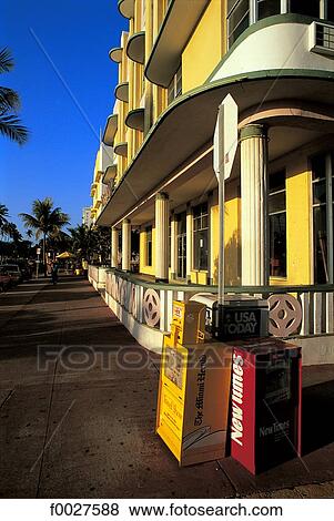 Stock Photo - United States, Florida, Miami Beach, Ocean Drive. Fotosearch