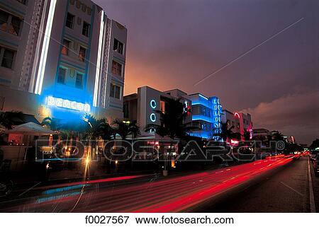 United States, Florida, Miami by night View Large Photo Image Stock Photo - United States, Florida, Miami by night. Fotosearch