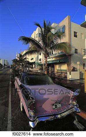 Picture - United States, Florida, Miami, classic car. Fotosearch