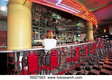 Stock Image - United States, Florida, Miami, Dezerland Hotel, bar. Fotosearch