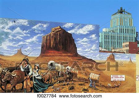 Picture - United States, California, Los Angeles, Downtown, mural. Fotosearch