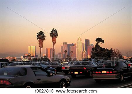 United States, California, Los Angeles, Santa Monica freeway, traffic at dusk View Large Photo Image Stock Image - United States, California, Los Angeles, Santa Monica freeway, traffic at dusk. Fotosearch