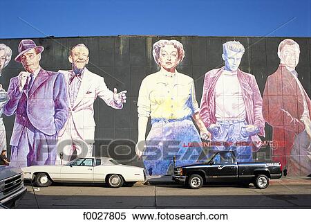 Stock Photography - United States, California, Los Angeles, Hollywood, mural by Eloy Torres. Fotosearch
