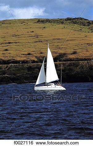 Stock Photograph - Reunion, Saint-Gilles, sailing. Fotosearch