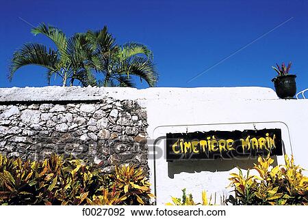 Stock Image - Reunion, Saint-Paul, maritime cemetery. Fotosearch