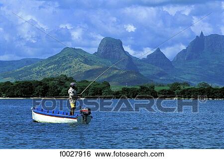 Mauritius, fisher on the lagoon View Large Photo Image Stock Photograph - Mauritius, fisher on the lagoon. Fotosearch
